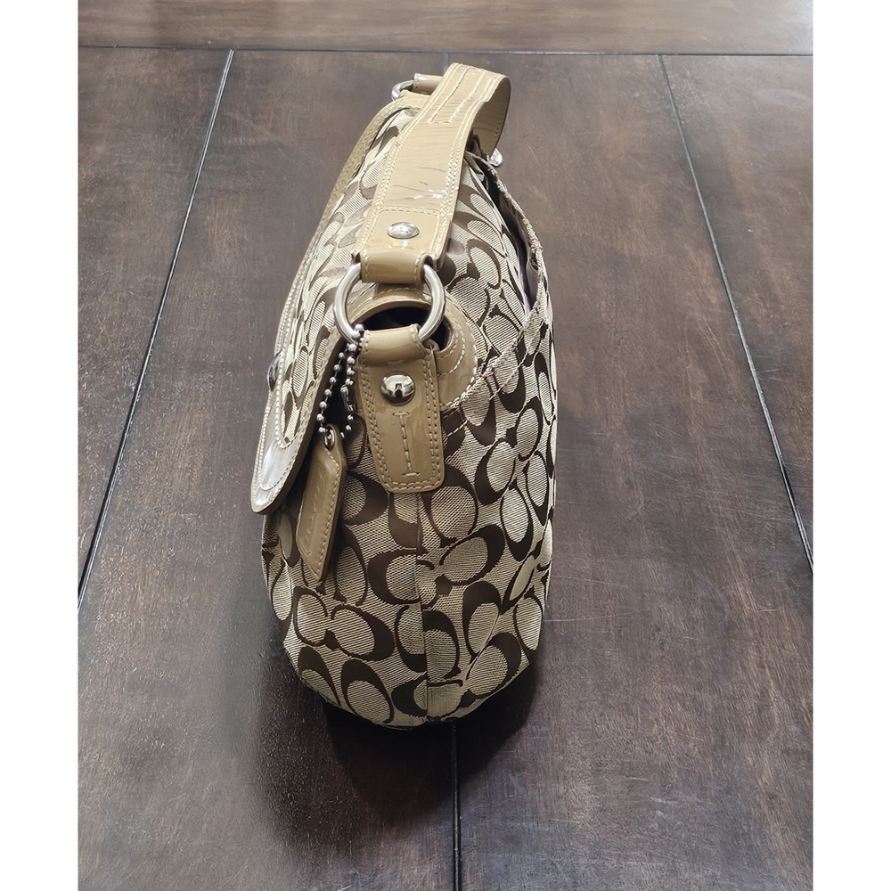 Coach F13739 Signature Soho Flap Shoulder Bag Purse Tan With Matching Wallet Y2K - Picture 5 of 14
